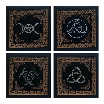 50X50cm Constellations Tarot Card Tablecloth Velvet Divination Altar Cloth Board Games Oracle Card Pad Runes Witchcraft Supplies
