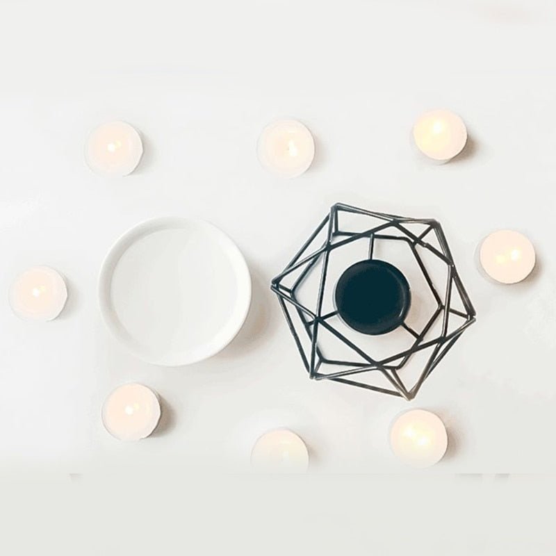 Black Geometric Ceramic Essential Oil/Wax Melt Burner Warmer
