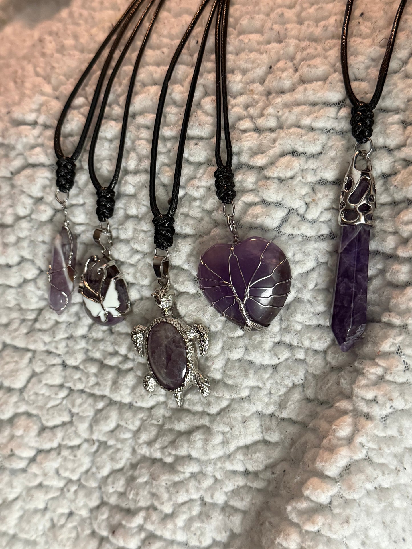 Adjustable Amethyst Pendant Necklace