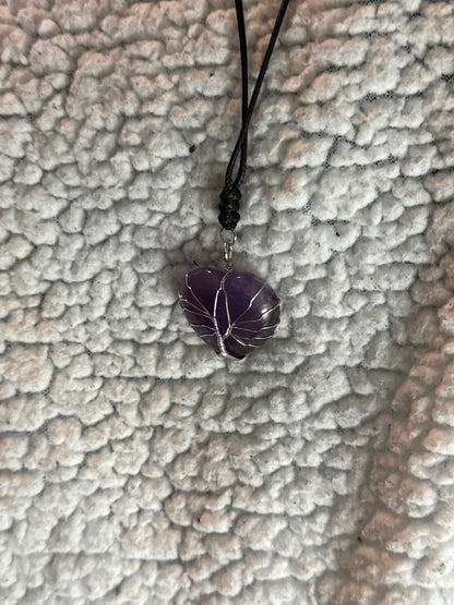 Adjustable Amethyst Pendant Necklace