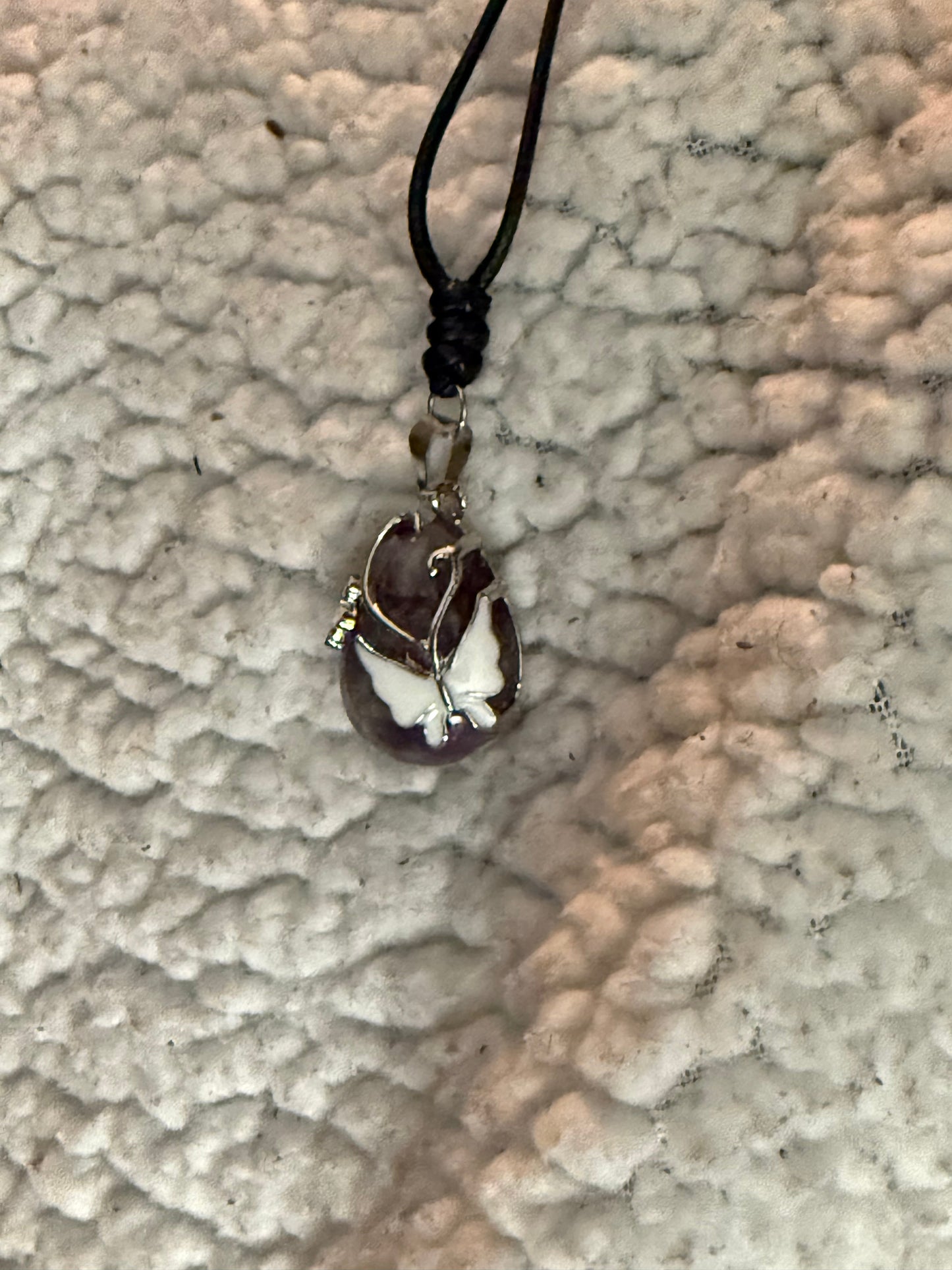 Adjustable Amethyst Pendant Necklace