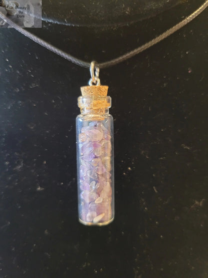Amethyst in a Bottle Necklace