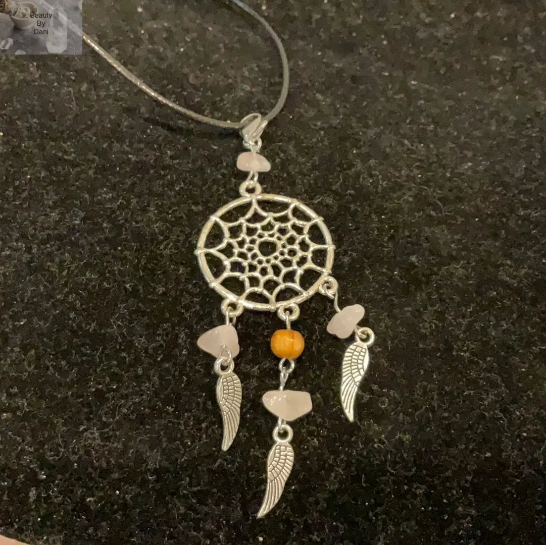 Rose Quartz Dreamcatcher Necklace
