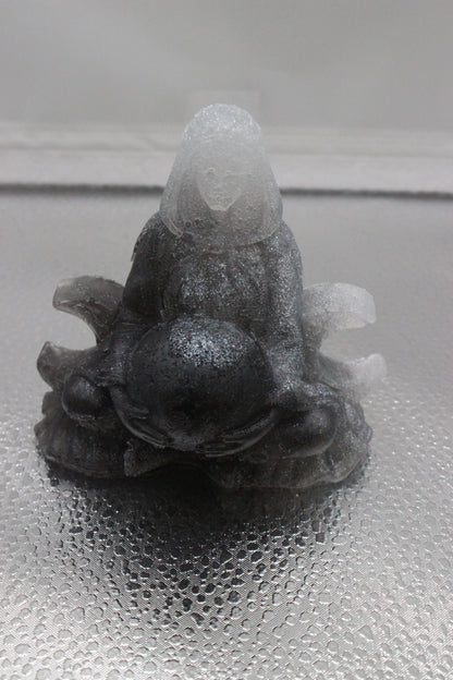 Triple Moon Goddess Handmade Resin Statue for Altar Decor