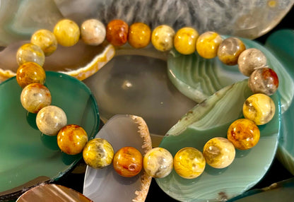 Crazy Lace Agate Bracelet – 8mm Beads for Joy, Vitality & Balance (Medium Wrists)