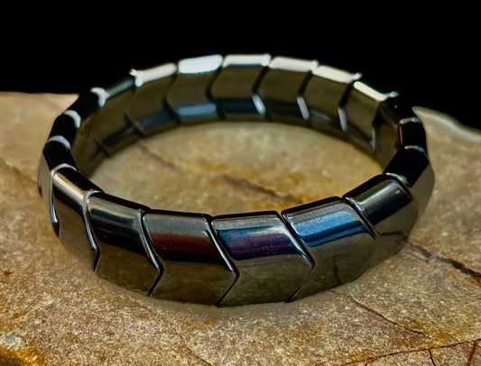 Grounded Strength Hematite Bracelet – Balance • Protection • Confidence (Medium–Large Wrists)