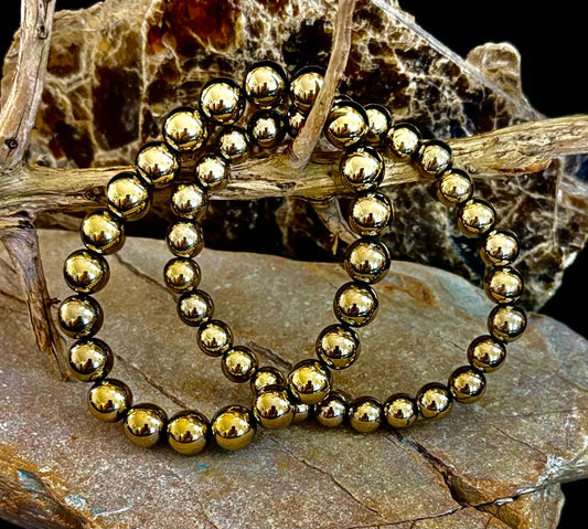 Golden Hematite Healing Bracelet – Strength • Confidence • Balance (8mm or 10mm, Medium Wrists)