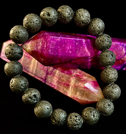 Grounded Energy Lava Rock Bracelet – Strength • Stability • Protection (10mm, Small Wrists)