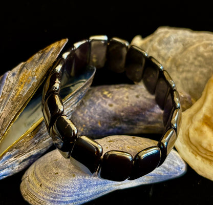 Grounded Power Hematite Bracelet | Ellipse-Style Energy Bracelet for Large Wrists