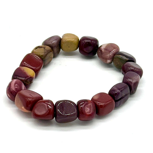 Mookaite Natural Crystal Tumbled Gemstone Energy Stretch Bracelet