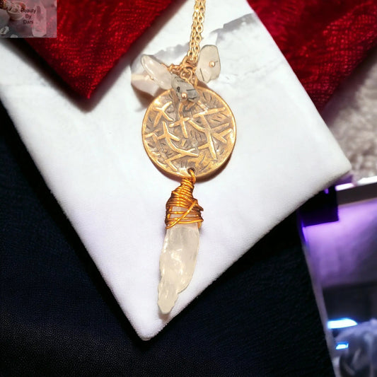 Clear Quartz in Copper Necklace