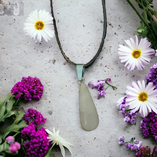 Clear Quartz Necklace with Leather Cord