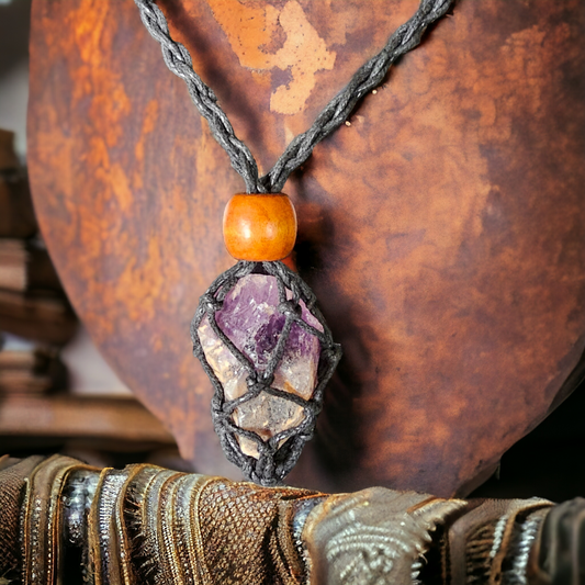 Handcrafted Amethyst Crochet Necklace
