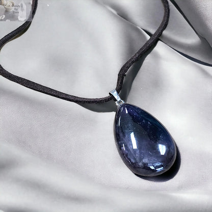 Natural Amethyst Crystal Necklace on Leather
