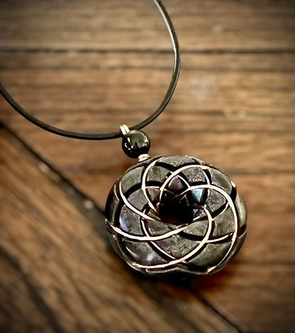 Torus Vortex Pendant-Shungite orgonite Rodin coil necklace