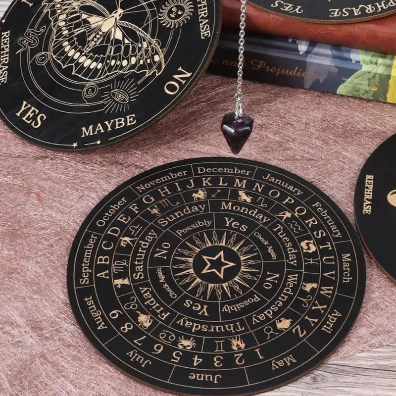 Wooden Pendulum Divination Board Wooden Decision Maker Supernatural Message Board Witchcraft Altar Supplies