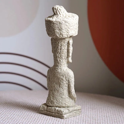 DecorBites™ Easter Island Moai Pukao Statue Figurine Home Office Decoration Living Room Decor Shelf