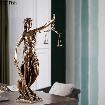 DecorBites™ Justice Goddess Resin Sculpture - Room Aesthetic Decor