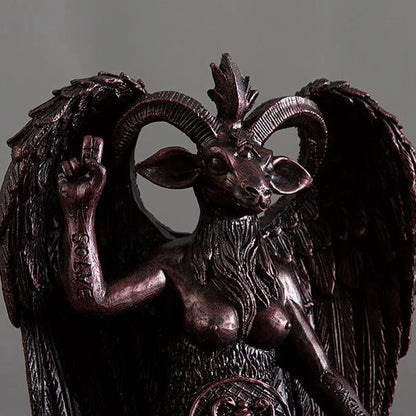 DecorBites™ Baphomet Resin Statue 16cm Tall Horned Sabbatic Goat Figurine