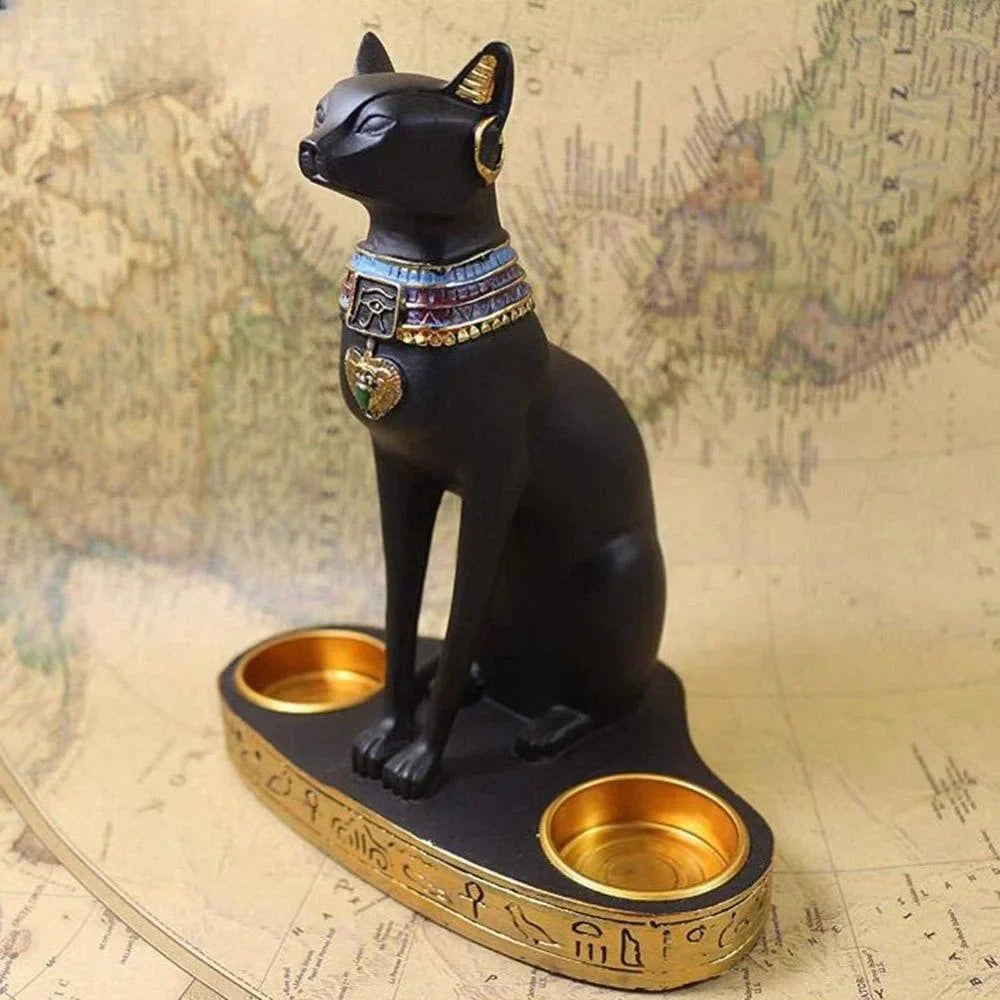 DecorBites™ Cat Goddess Candle Holder Resin Statue Retro Figurine Decoration Ornament