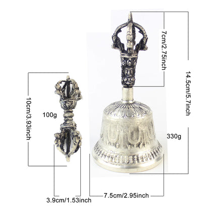 Tibetan Buddhist Meditation Bell Handmade Dharma Objects Bell Dorje Set Home Decor For Meditation Prayer Reiki Clarity Healing