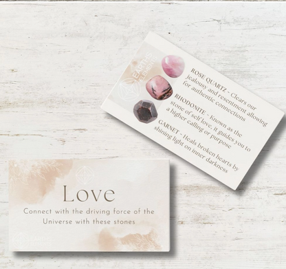 Intentions Bracelet Set – Love (Rose Quartz, Rhodonite & Garnet)