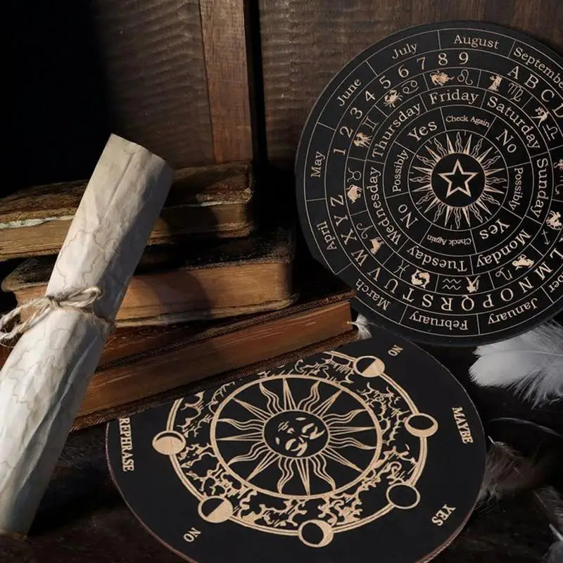 Wooden Pendulum Divination Board Wooden Decision Maker Supernatural Message Board Witchcraft Altar Supplies