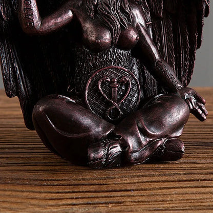 DecorBites™ Baphomet Resin Statue 16cm Tall Horned Sabbatic Goat Figurine