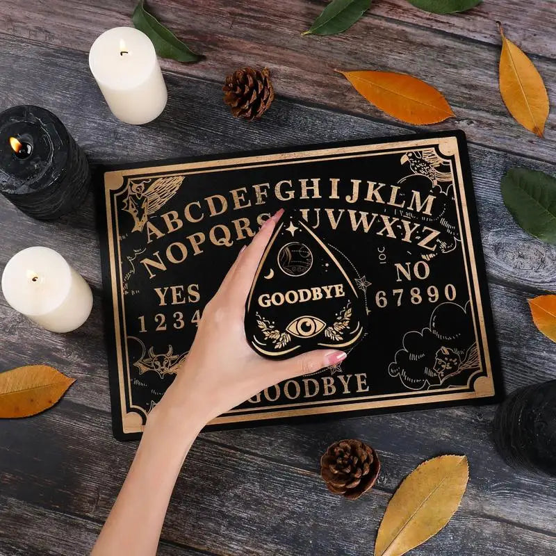 12 Inch Ouija Board Wooden Divination Pendulum Board Engraved Magics Board Witch Sun Pendulum Board Kit Wiccan Altar Supplies
