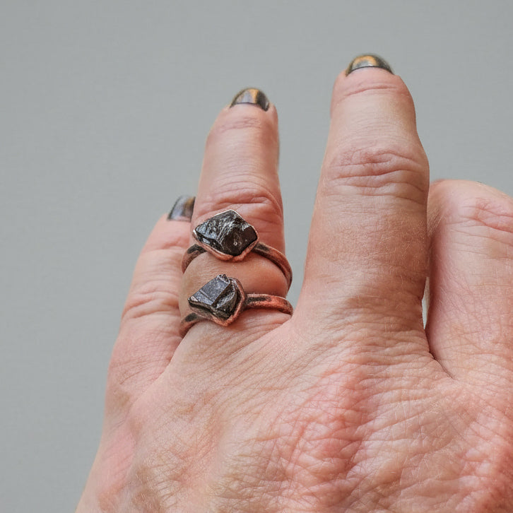 Elite Shungite Ring Handcrafted Copper Talisman For Daily Grounding