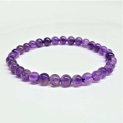 Amethyst Round Bead Bracelet - Spiritual Protection