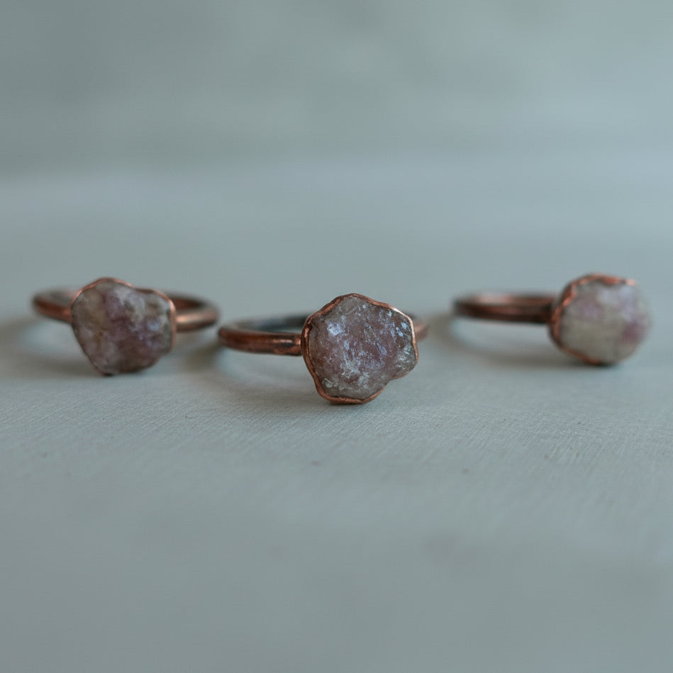 Handcrafted Copper Lepidolite Ring - Everyday Jewelry For Calm