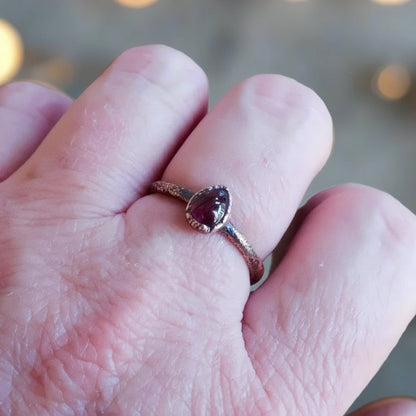 Garnet Ring — Handcrafted Copper Talisman For Grounded Energy