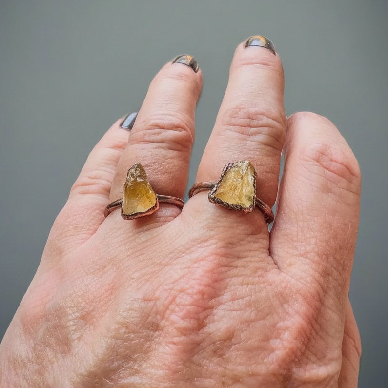 Handcrafted Copper Citrine Ring for Joyful Abundance For Daily Rituals
