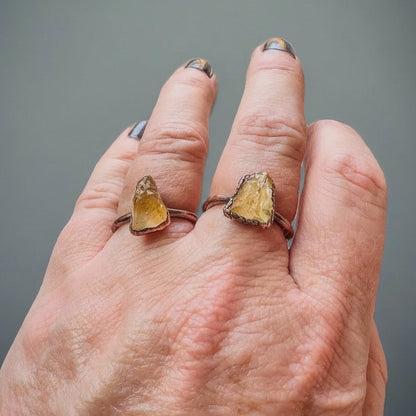Handcrafted Copper Citrine Ring for Joyful Abundance For Daily Rituals