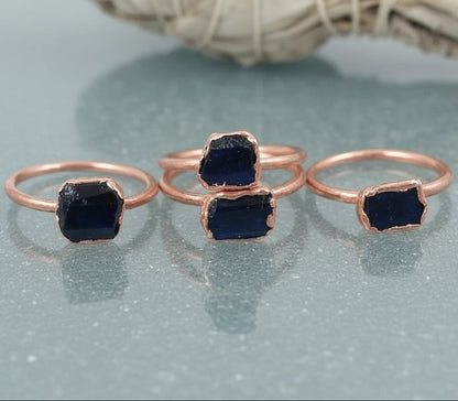 Raw Black Tourmaline Ring - Handcrafted Copper Talisman Grounding Jewelry