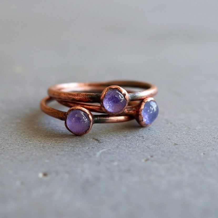 Handcrafted Copper Tanzanite Ring For Calm Daily Focus And Confidence