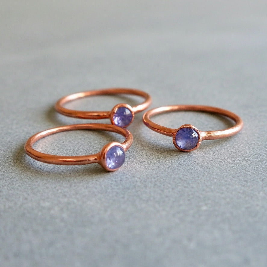 Handcrafted Copper Tanzanite Ring For Calm Daily Focus And Confidence