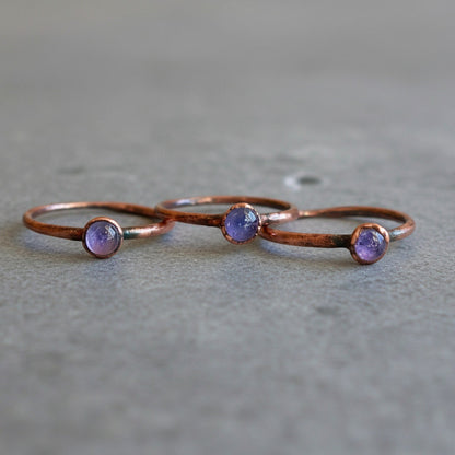 Handcrafted Copper Tanzanite Ring For Calm Daily Focus And Confidence