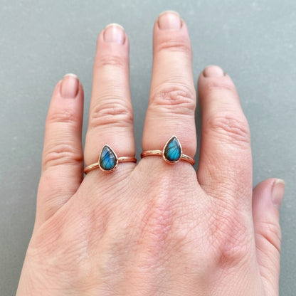 Labradorite Ring - Handcrafted Copper Talisman for Inner Clarity