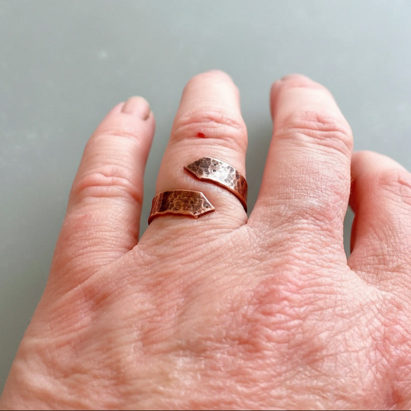 Handcrafted Copper Arrow Ring For Remembering Your Path