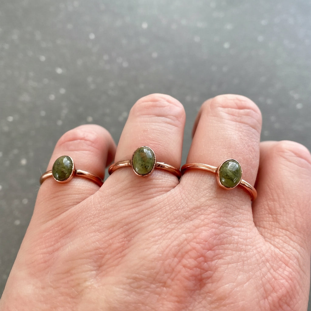 Unakite Copper Ring — Handcrafted Talisman for Grounding in Daily Ritual