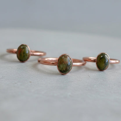 Unakite Copper Ring — Handcrafted Talisman for Grounding in Daily Ritual