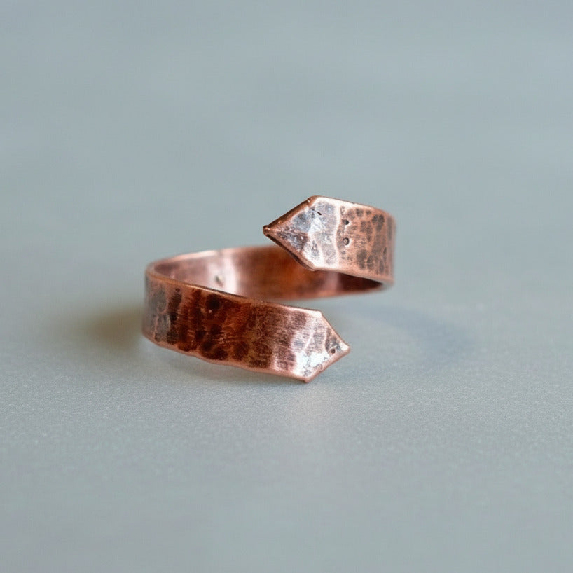 Handcrafted Copper Arrow Ring For Remembering Your Path