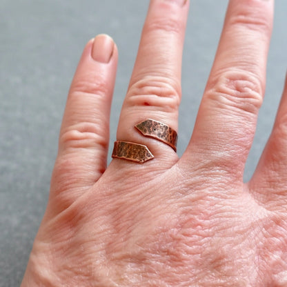 Handcrafted Copper Arrow Ring For Remembering Your Path