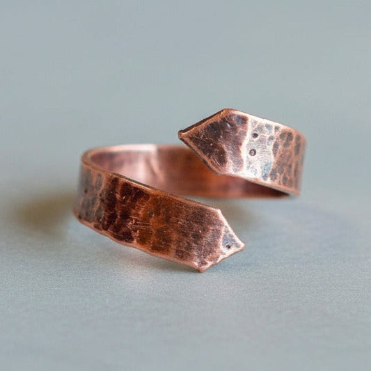 Handcrafted Copper Arrow Ring For Remembering Your Path