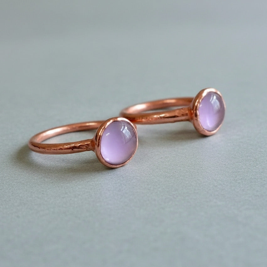 Lavender Amethyst Ring - Handcrafted Copper Talisman for Calm Daily Ritual