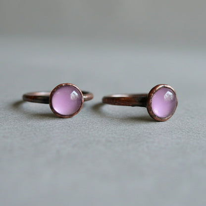 Lavender Amethyst Ring - Handcrafted Copper Talisman for Calm Daily Ritual