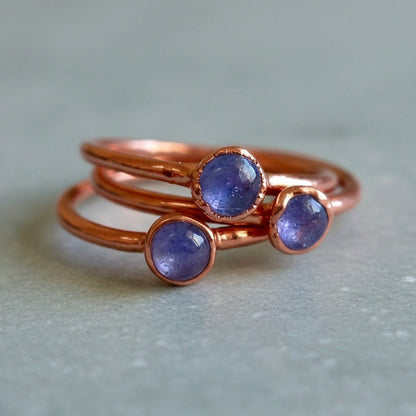 Handcrafted Copper Tanzanite Ring For Calm Daily Focus And Confidence