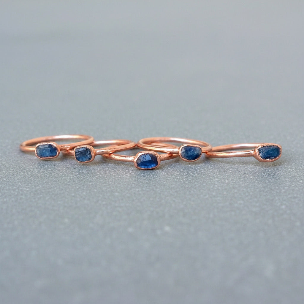 Raw Sapphire Ring - Handcrafted Copper Talisman for Clarity